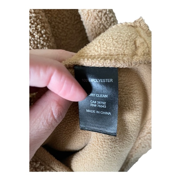 JOIE Fleece Sherpa Teddy Jacket Coat Cardigan Tan Size Medium - Picture 6 of 13